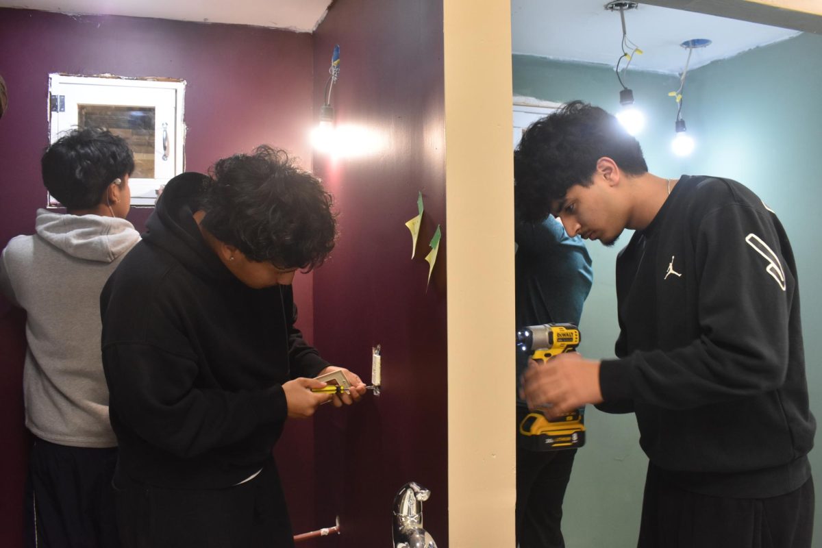 IT students add final finishes to small houses